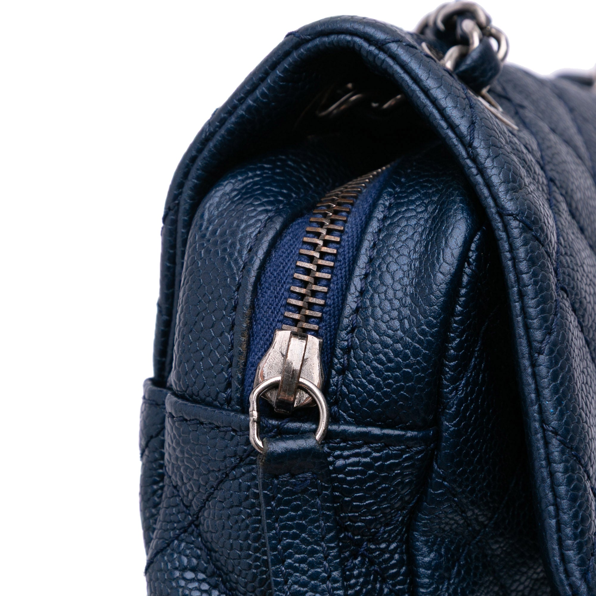 Medium Quilted Iridescent Caviar Easy Flap
