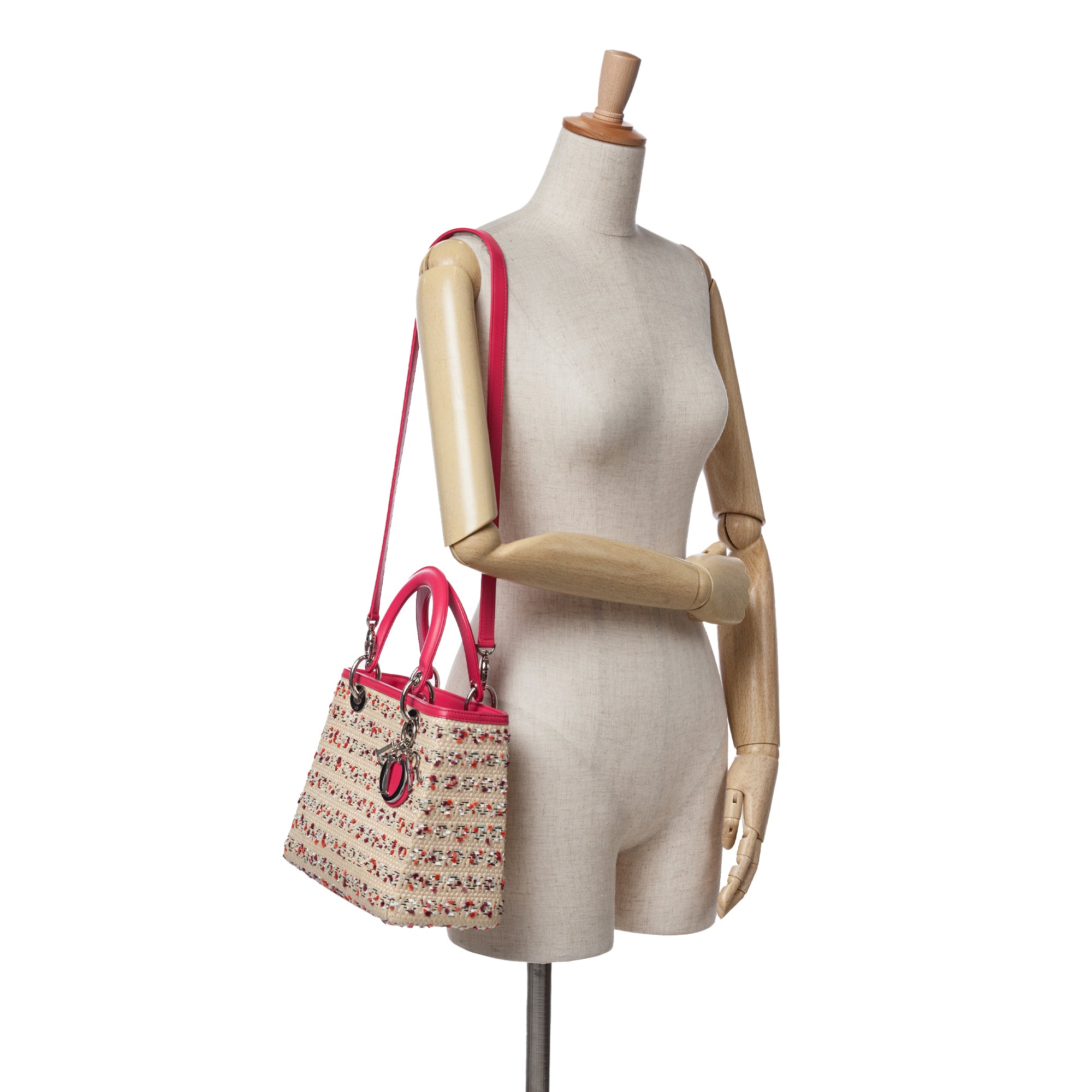 Medium Woven Raffia Lady Dior