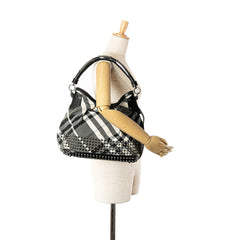 Studded Beat Check Nylon Tote