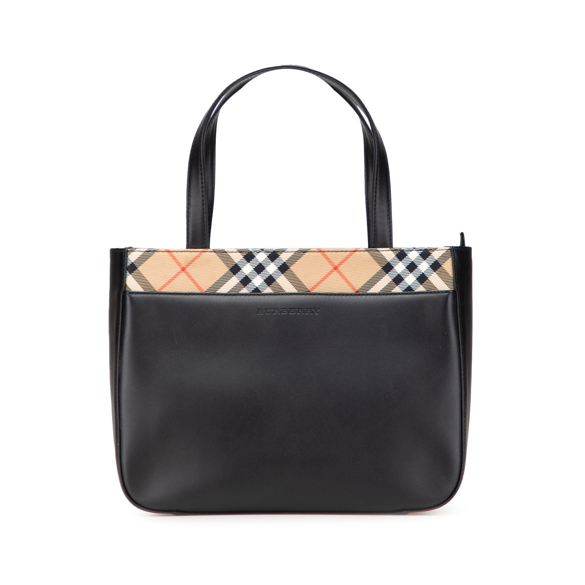 Nova Check Trimmed Leather Handbag