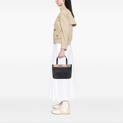 Nova Check Trimmed Leather Handbag
