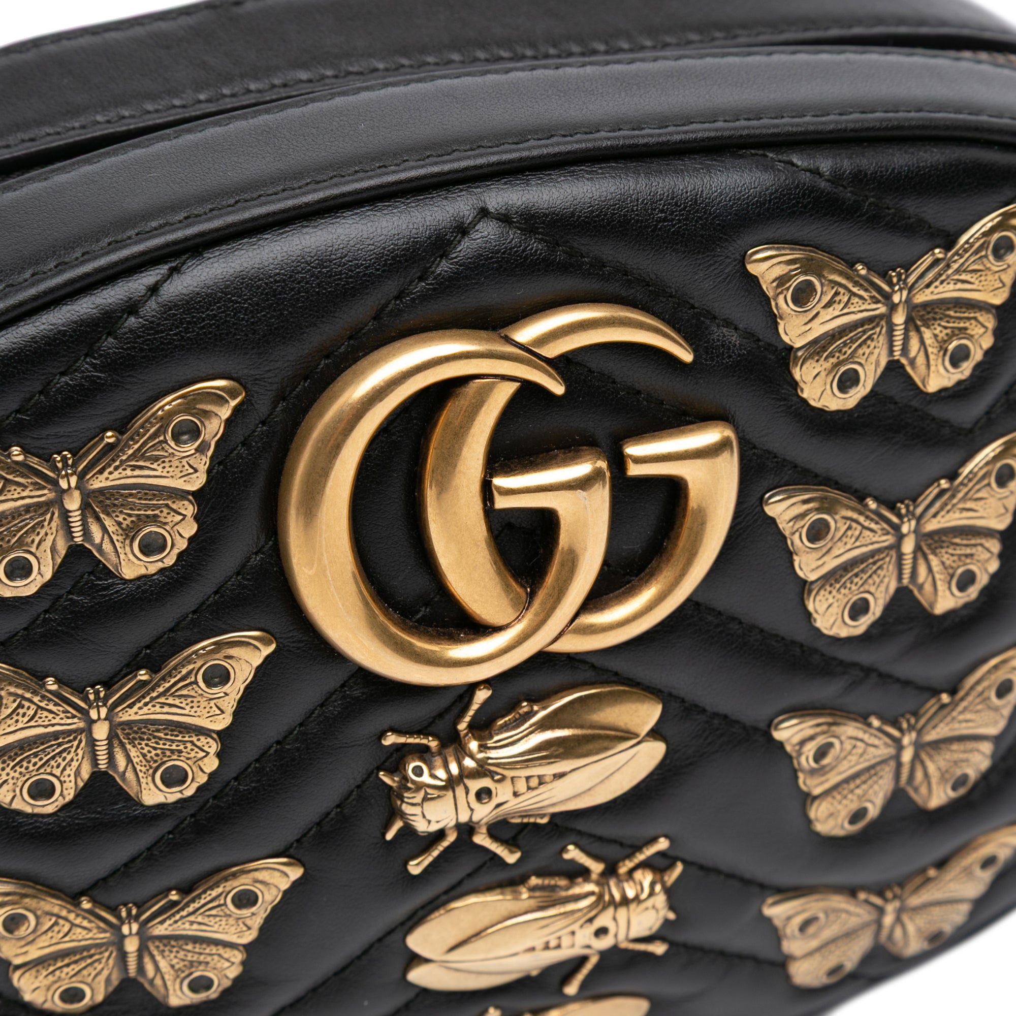 GG Marmont Matelasse Leather Animalier Belt Bag