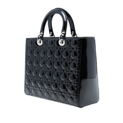 Large Patent Cannage Lady Dior