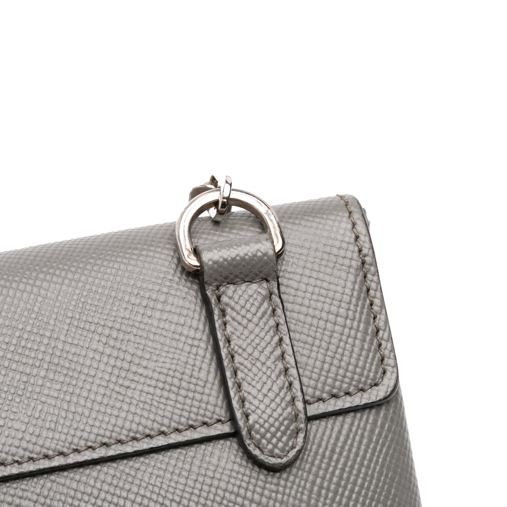 Saffiano Cuir Twist Lock Chain Flap
