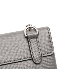 Saffiano Cuir Twist Lock Chain Flap