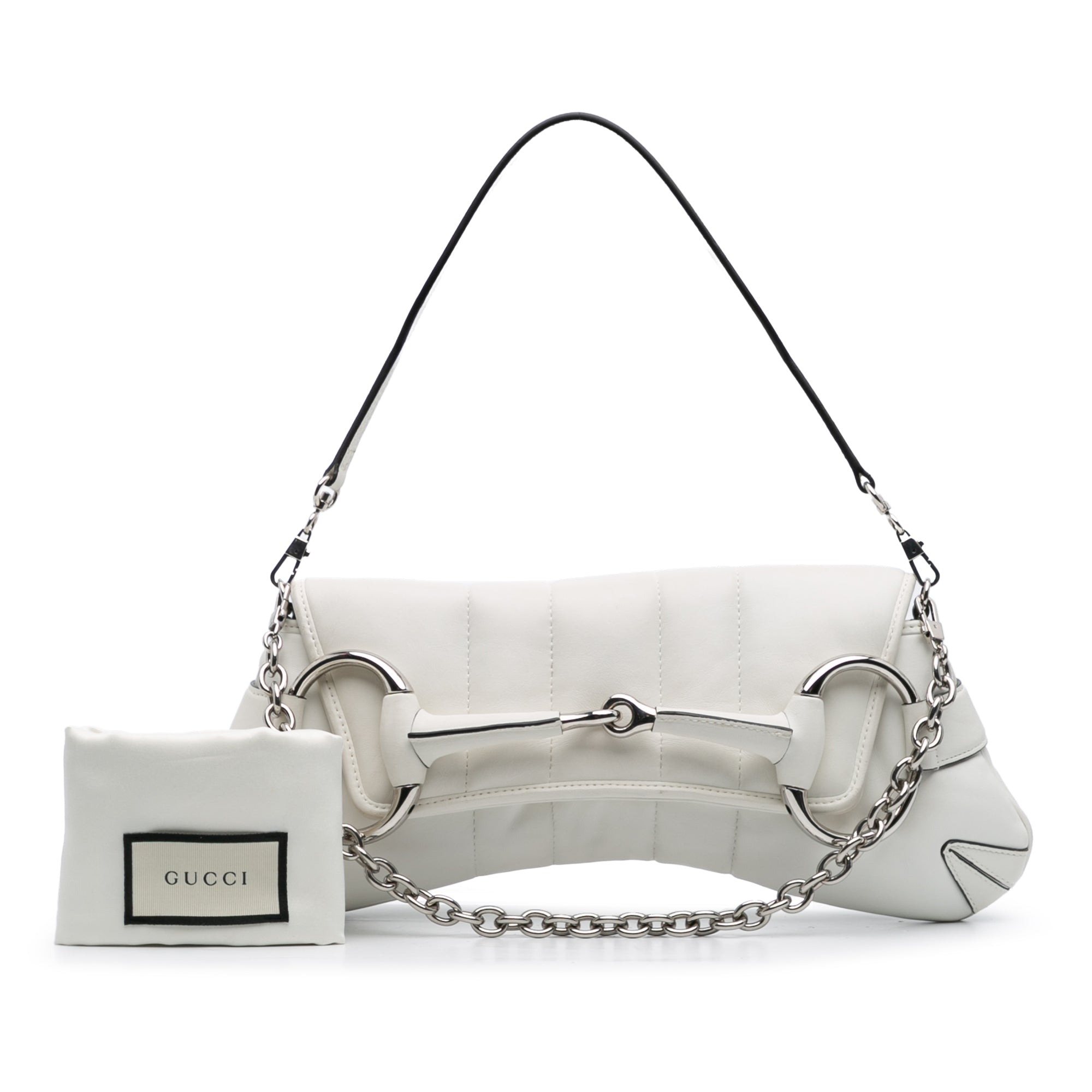 Small Leather Horsebit Chain Satchel
