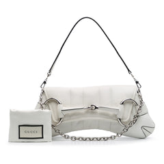 Small Leather Horsebit Chain Satchel