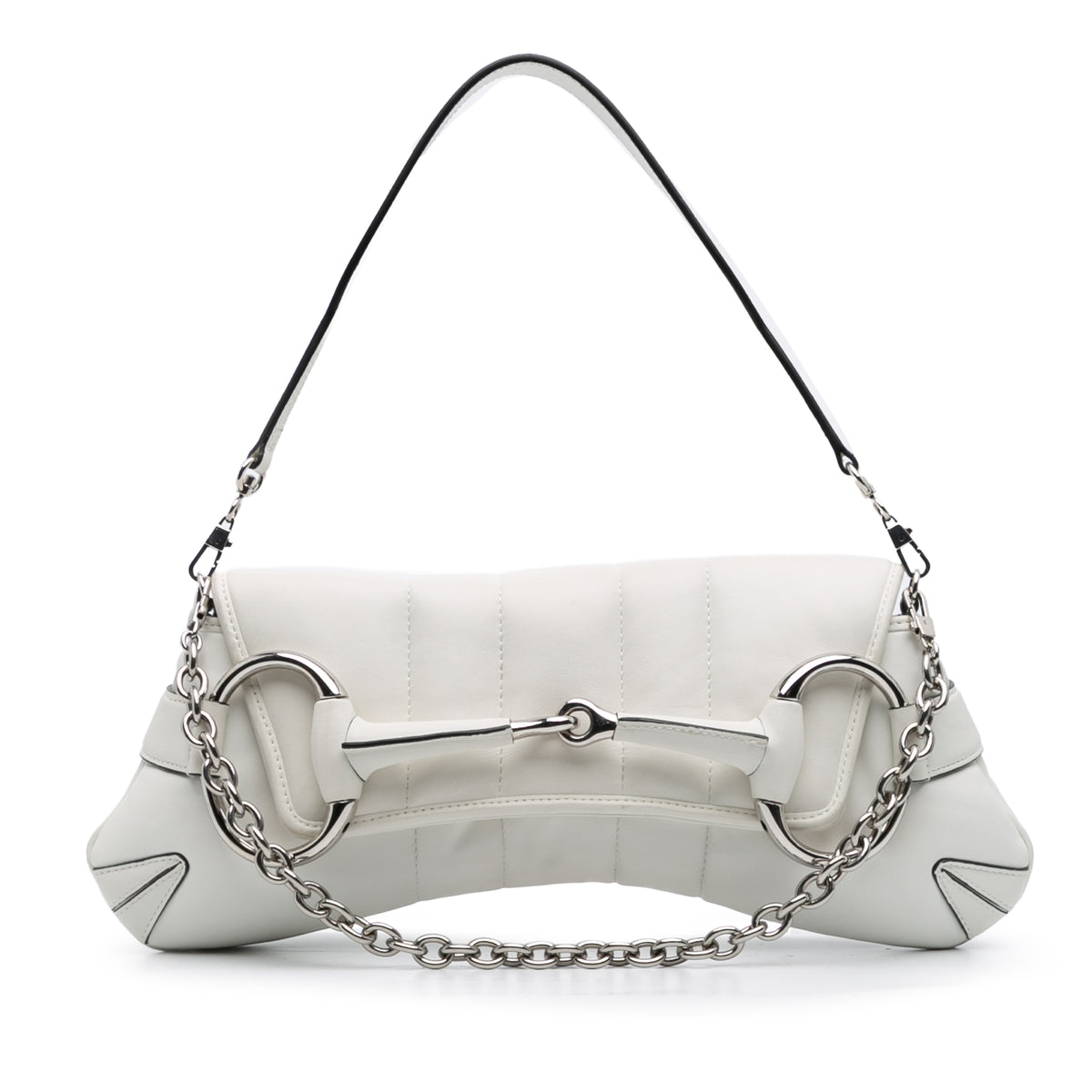 Small Leather Horsebit Chain Satchel