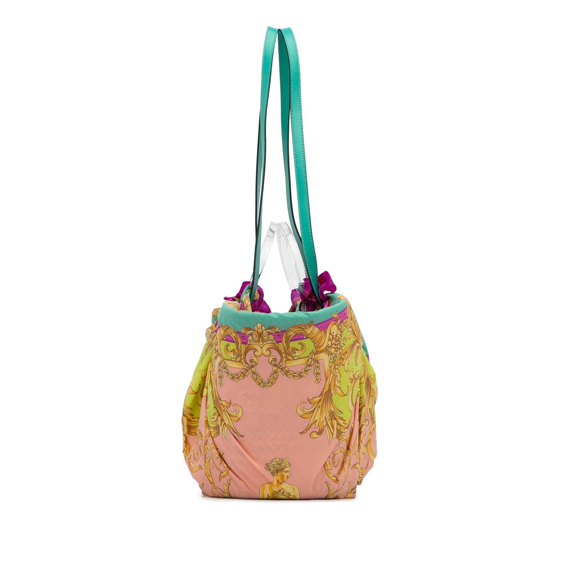 La Medusa Silk & Raffia Basket Bag