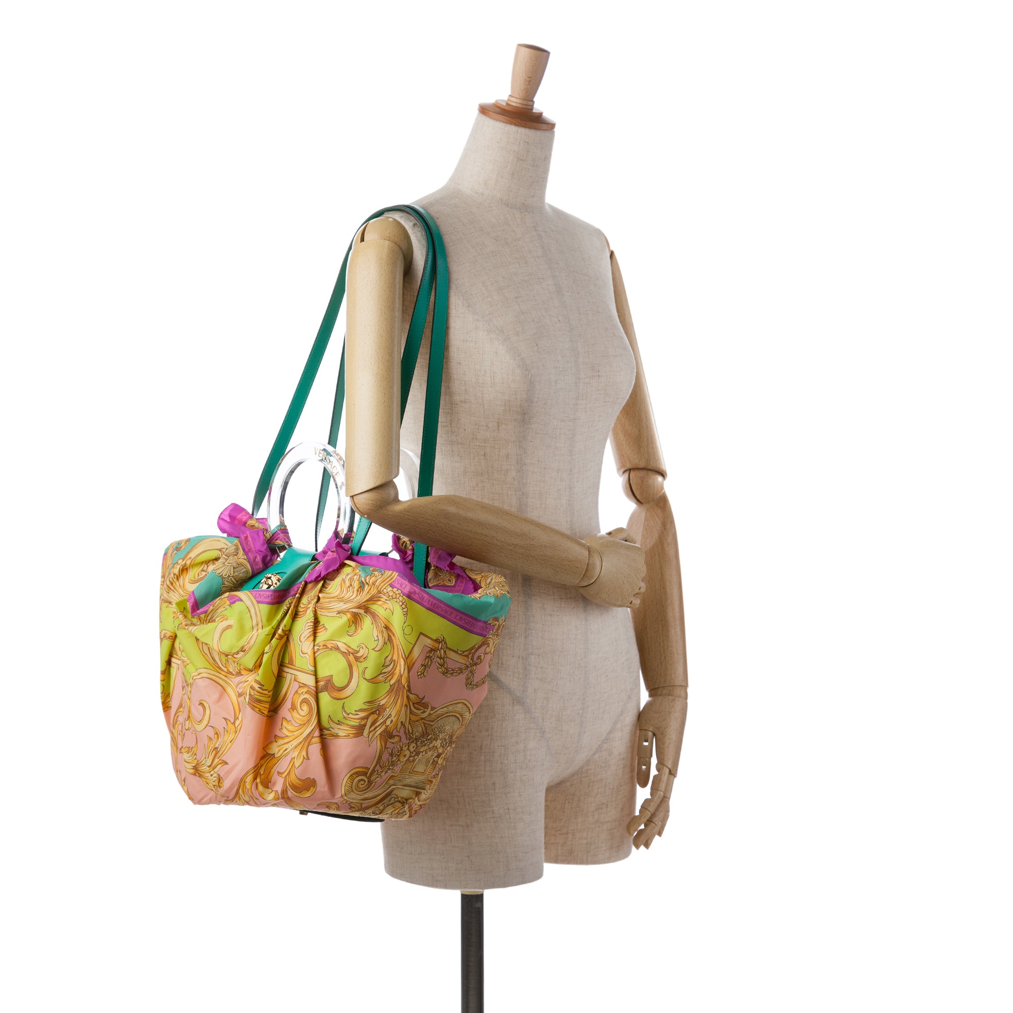 La Medusa Silk & Raffia Basket Bag