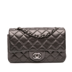 Mini Rectangular Classic Metallic Lambskin Single Flap