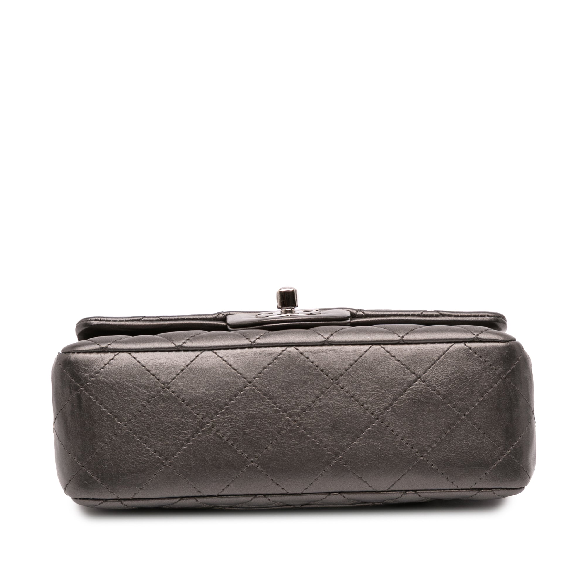 Mini Rectangular Classic Metallic Lambskin Single Flap
