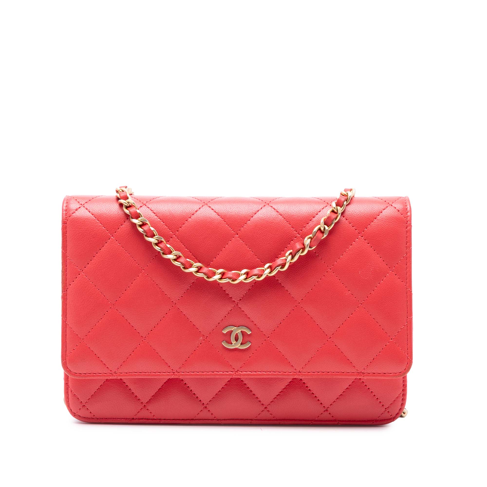 CC Quilted Lambskin Wallet on Chain