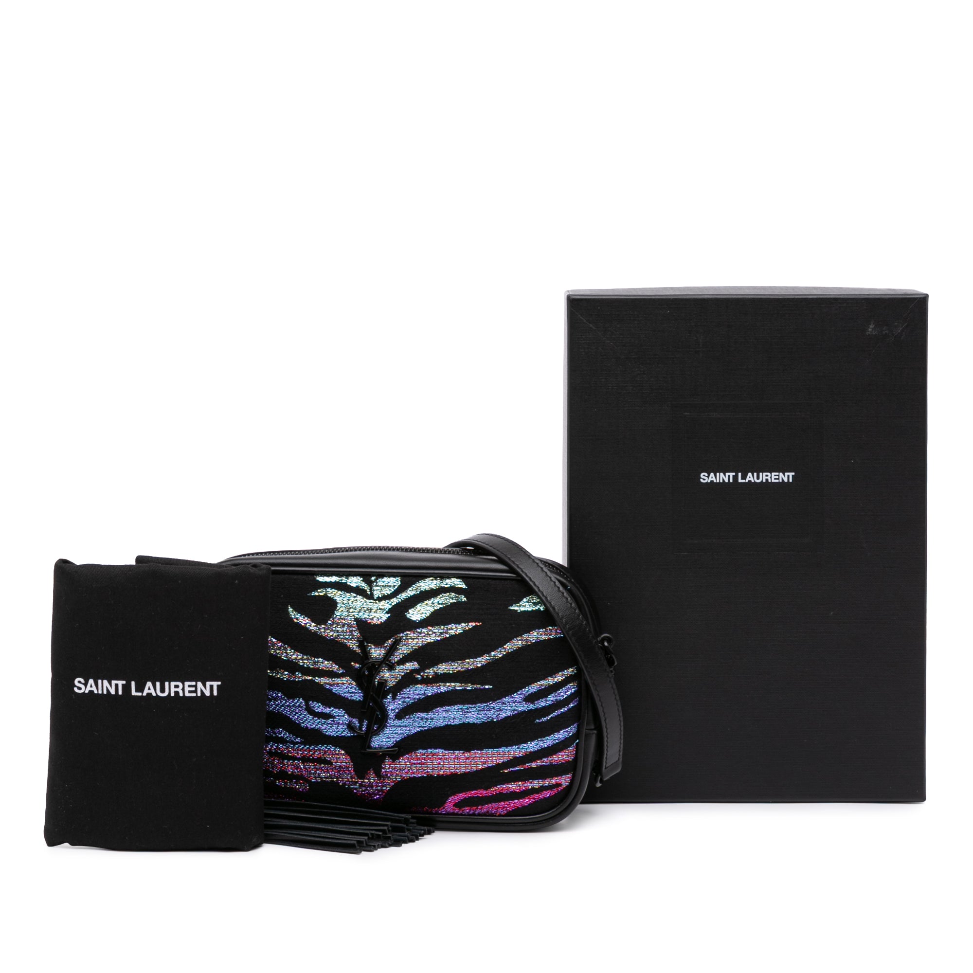 Canvas Metallic Tiger Print Monogram Lou Camera Bag