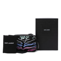Canvas Metallic Tiger Print Monogram Lou Camera Bag