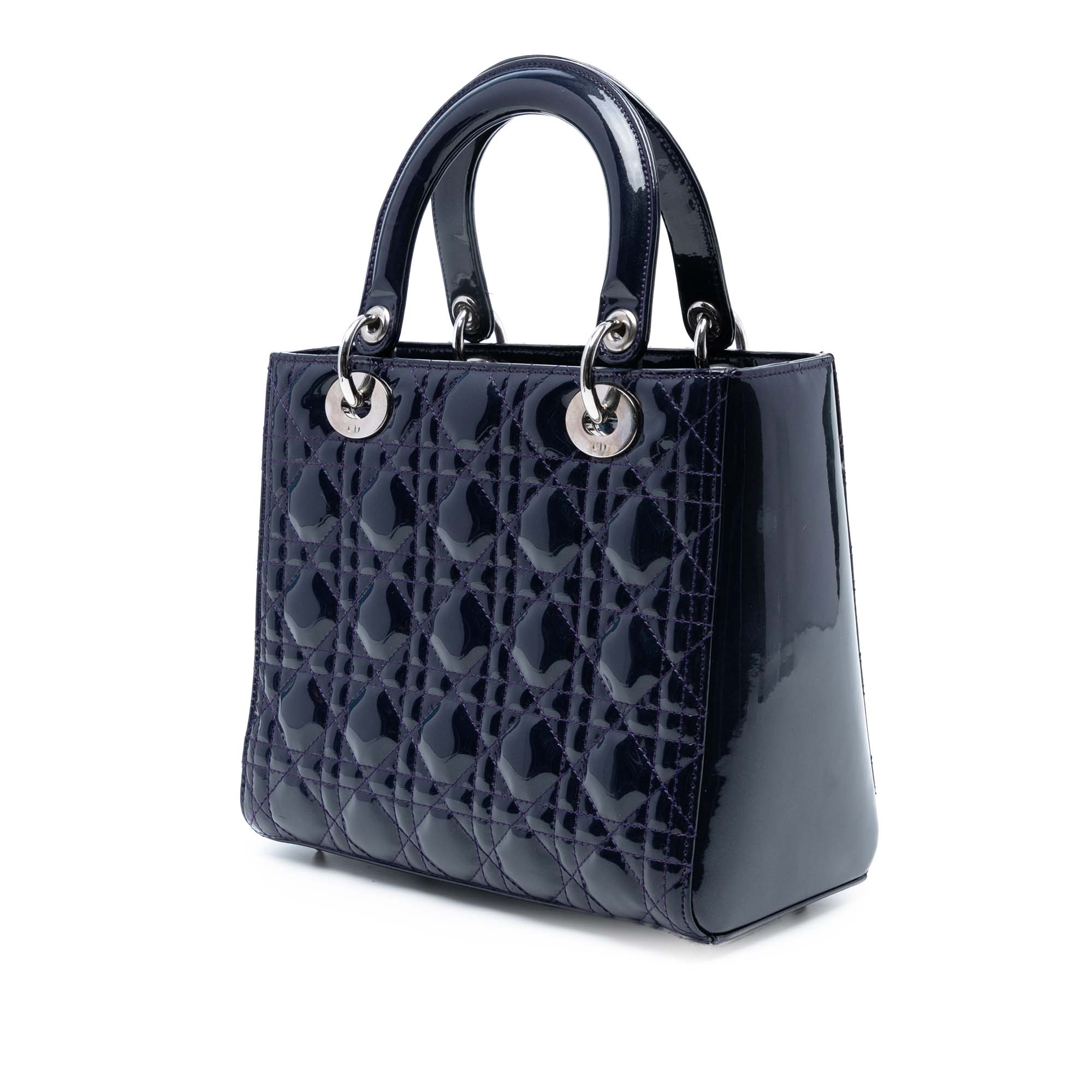 Medium Patent Cannage Lady Dior