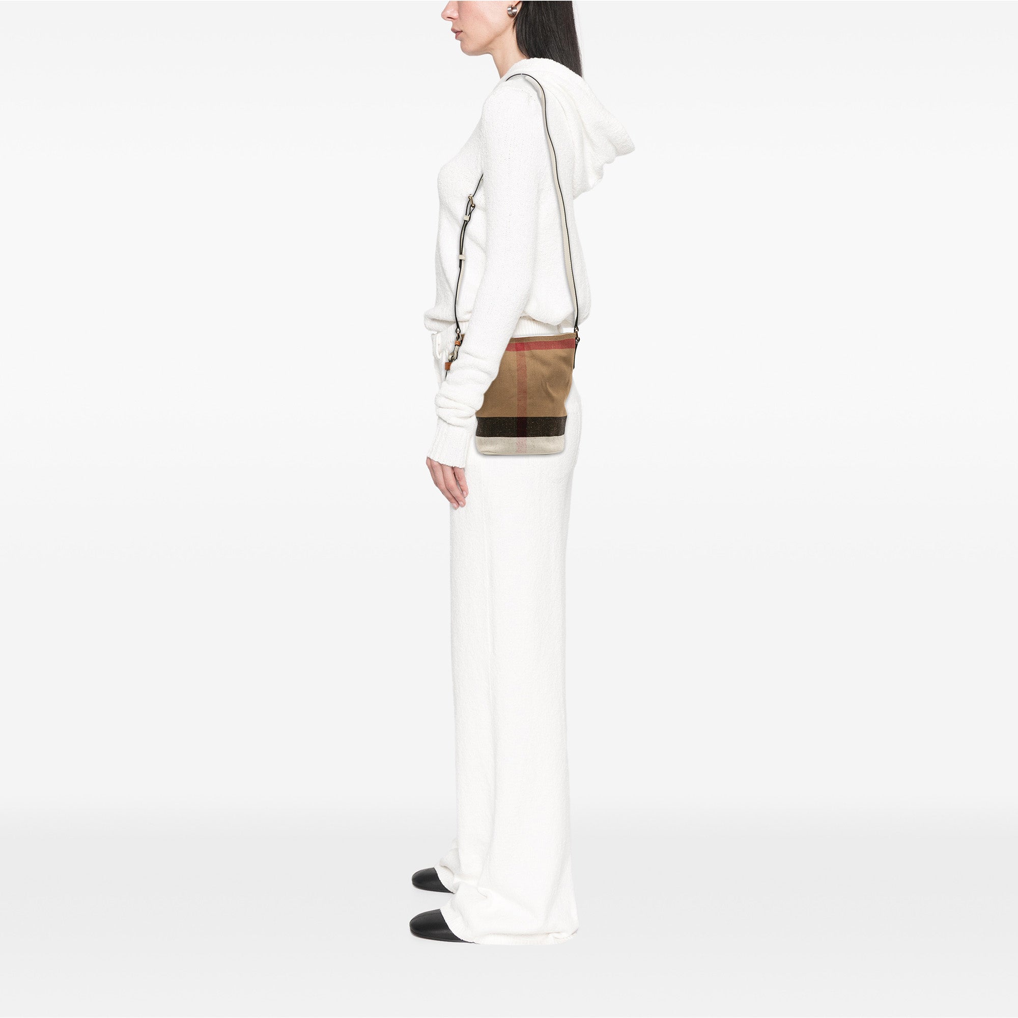 Mini Mega Check Canvas Ashby Tassel Bucket Bag