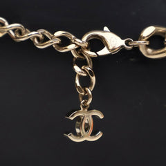 Gold Plated Rhinestone CC Chain Link Choker Necklace
