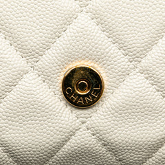 Quilted Caviar Frame Flap Clutch with Chain