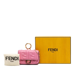Nano Zucca Embossed Leather Baguette Charm