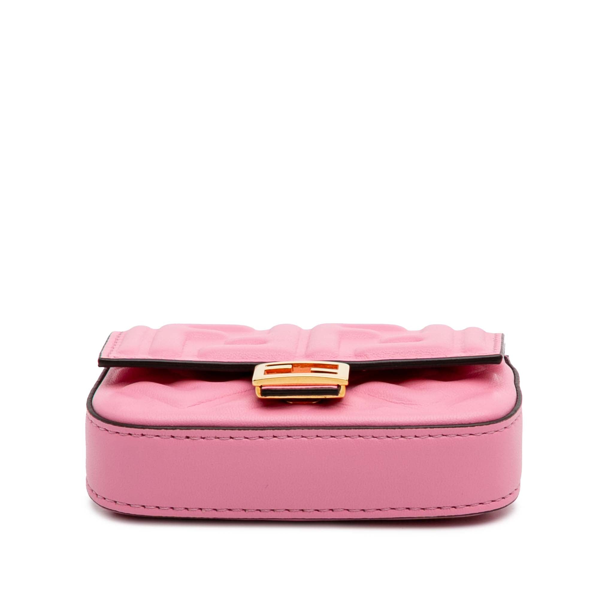 Nano Zucca Embossed Leather Baguette Charm