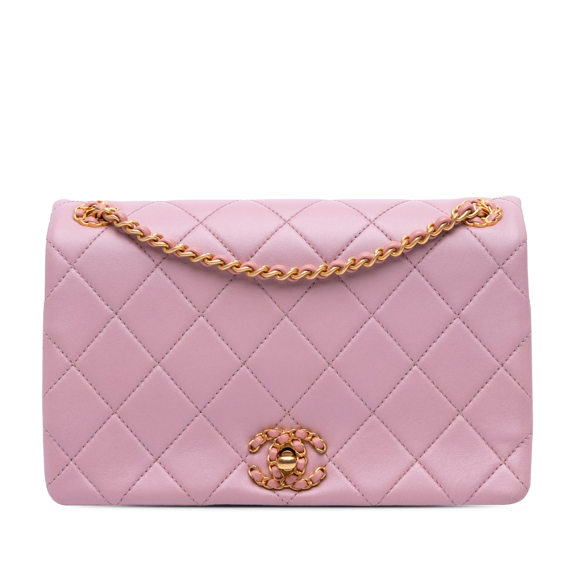 Quilted Lambskin Braided CC Single Flap