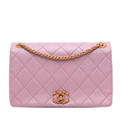 Quilted Lambskin Braided CC Single Flap
