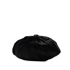 CC Pleated Satin Frame Evening Clutch