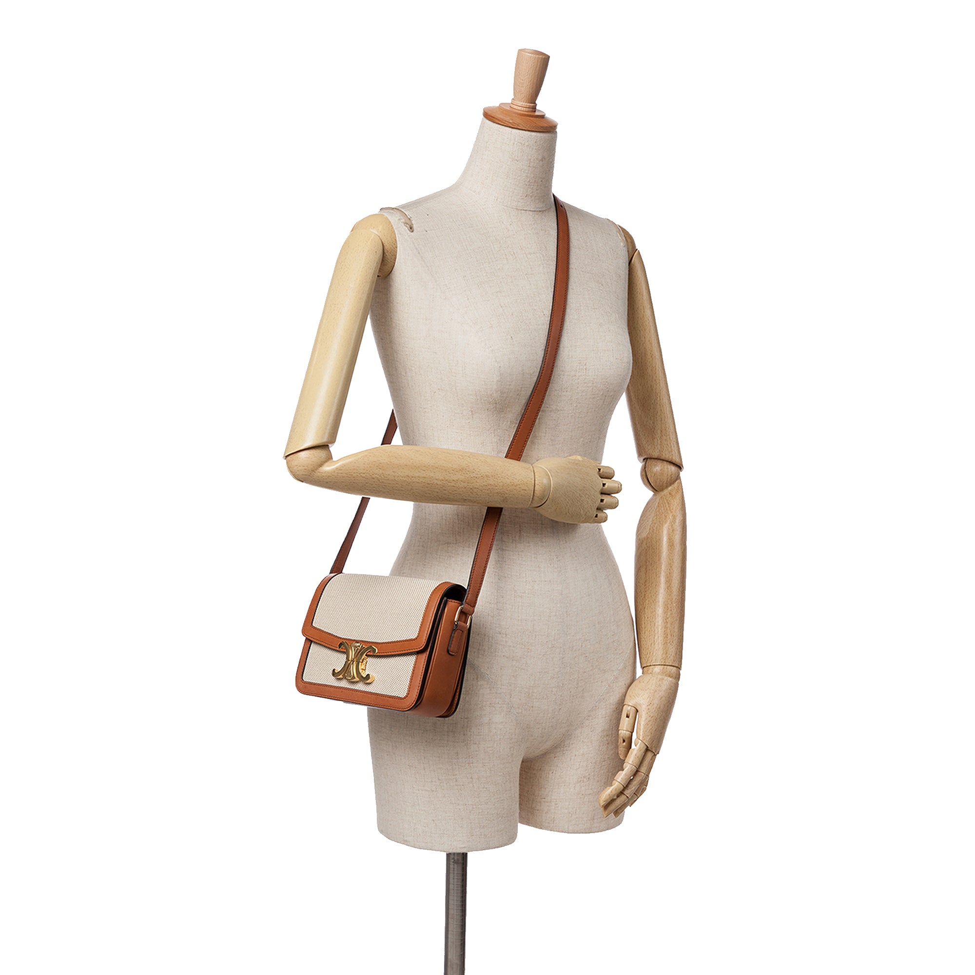 Teen Canvas and Calfskin Triomphe Crossbody