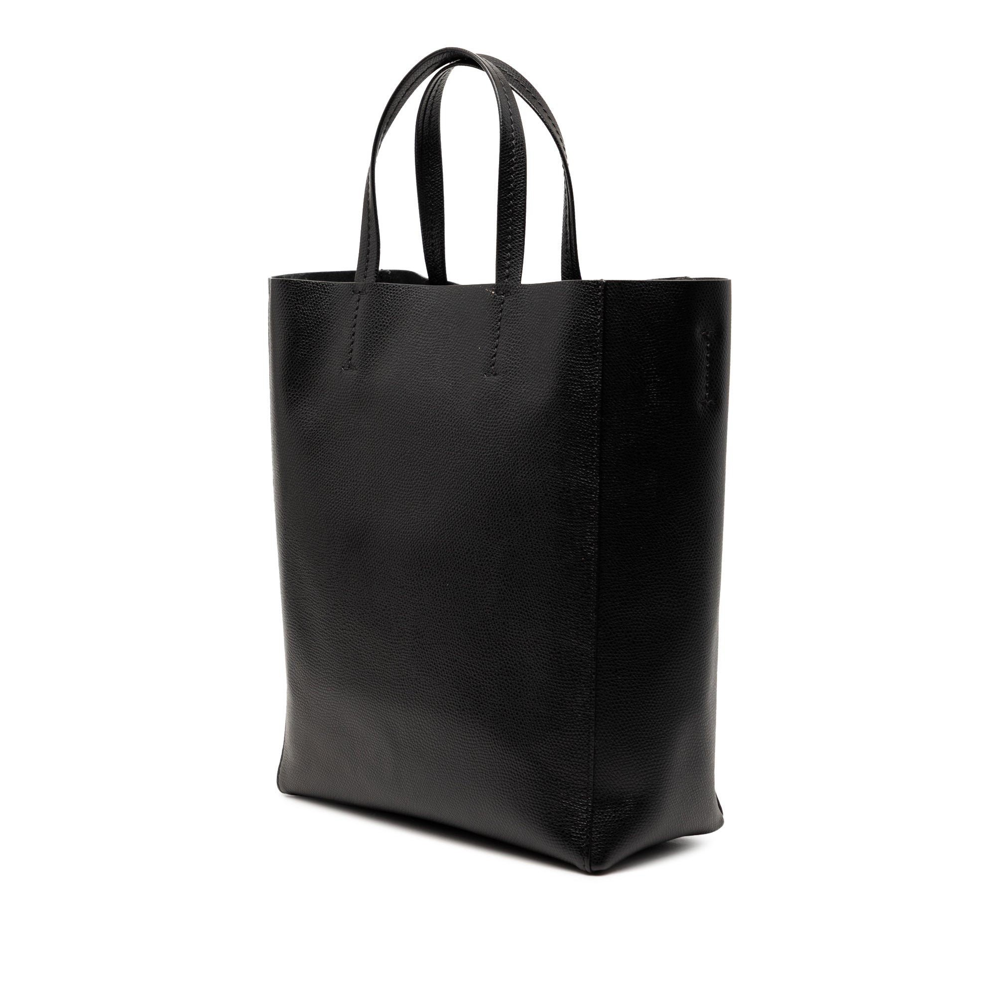 Small Grained Calfskin Vertical Cabas Satchel