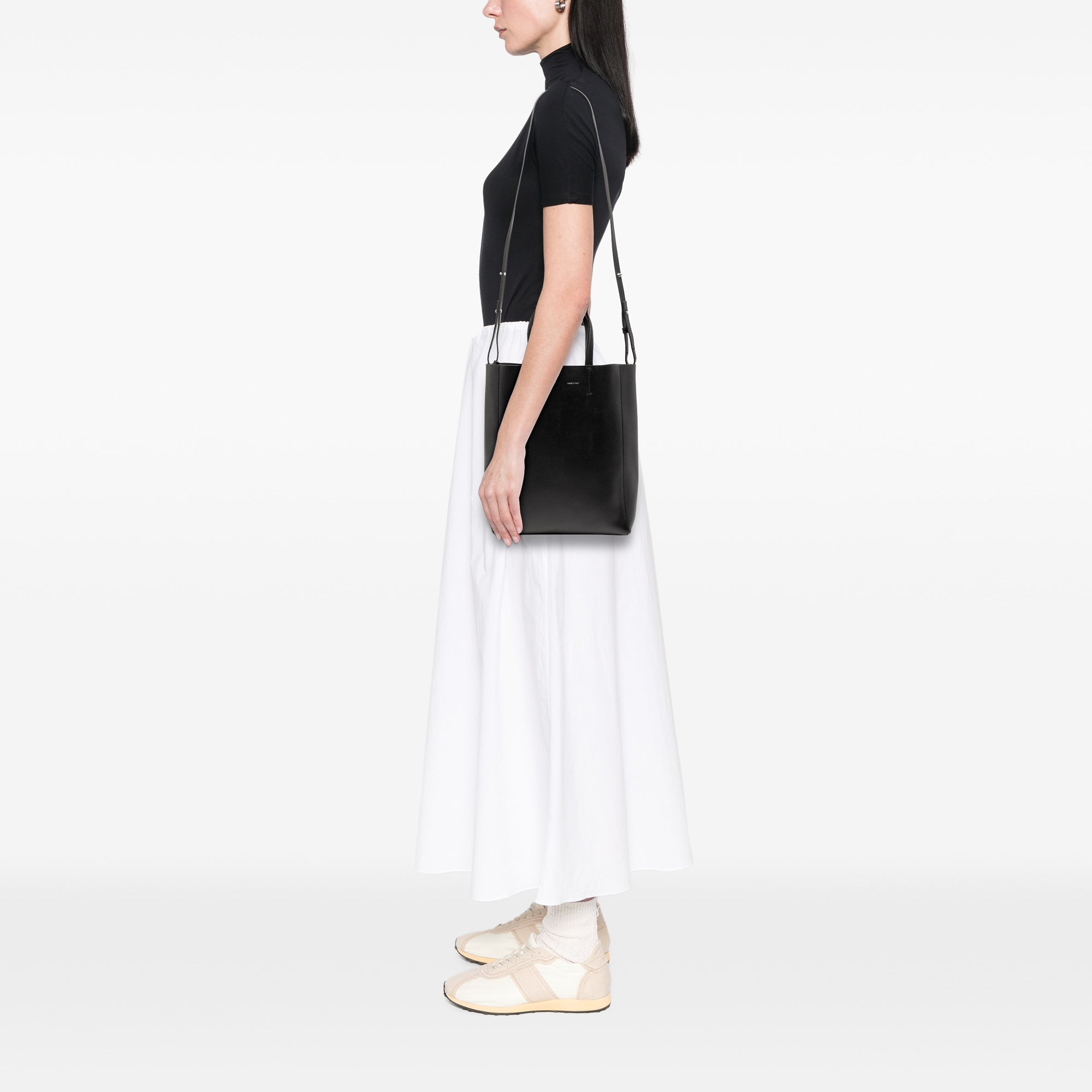 Small Grained Calfskin Vertical Cabas Satchel