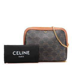 Triomphe Coated Canvas Clutch On Chain