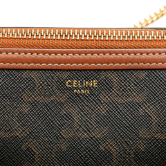 Triomphe Coated Canvas Clutch On Chain
