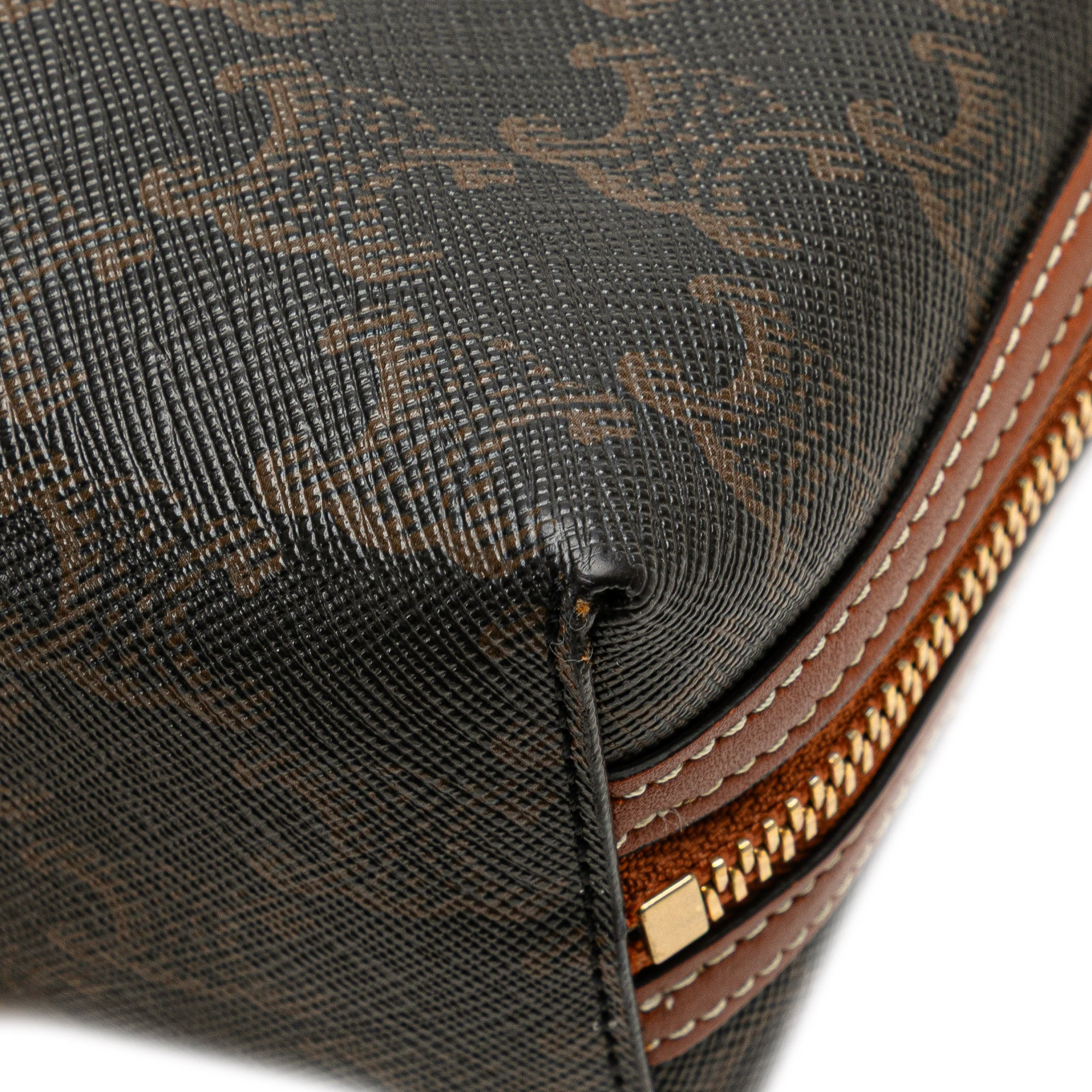 Triomphe Coated Canvas Clutch On Chain