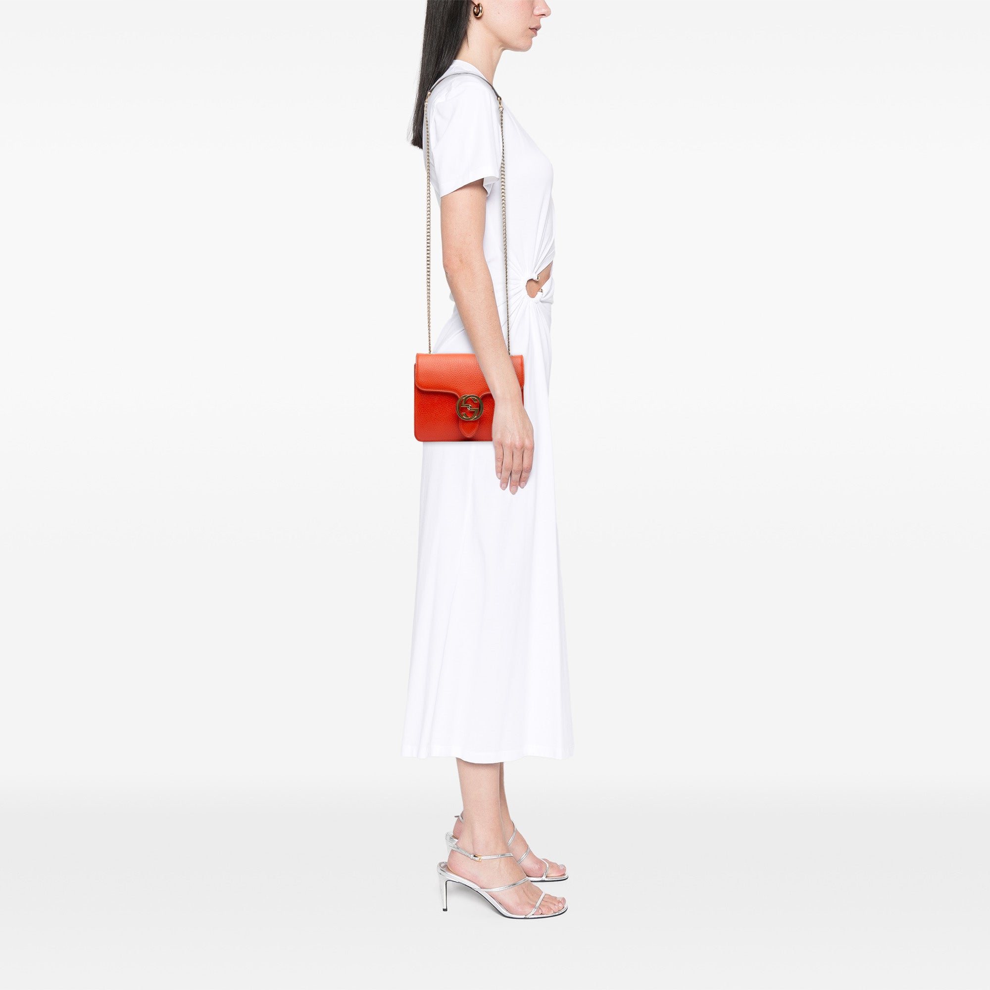 Small Dollar Calfskin Interlocking G Crossbody