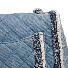 Mini Rectangular Classic Denim Braided Single Flap