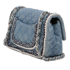 Mini Rectangular Classic Denim Braided Single Flap