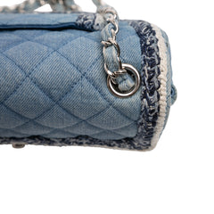 Mini Rectangular Classic Denim Braided Single Flap