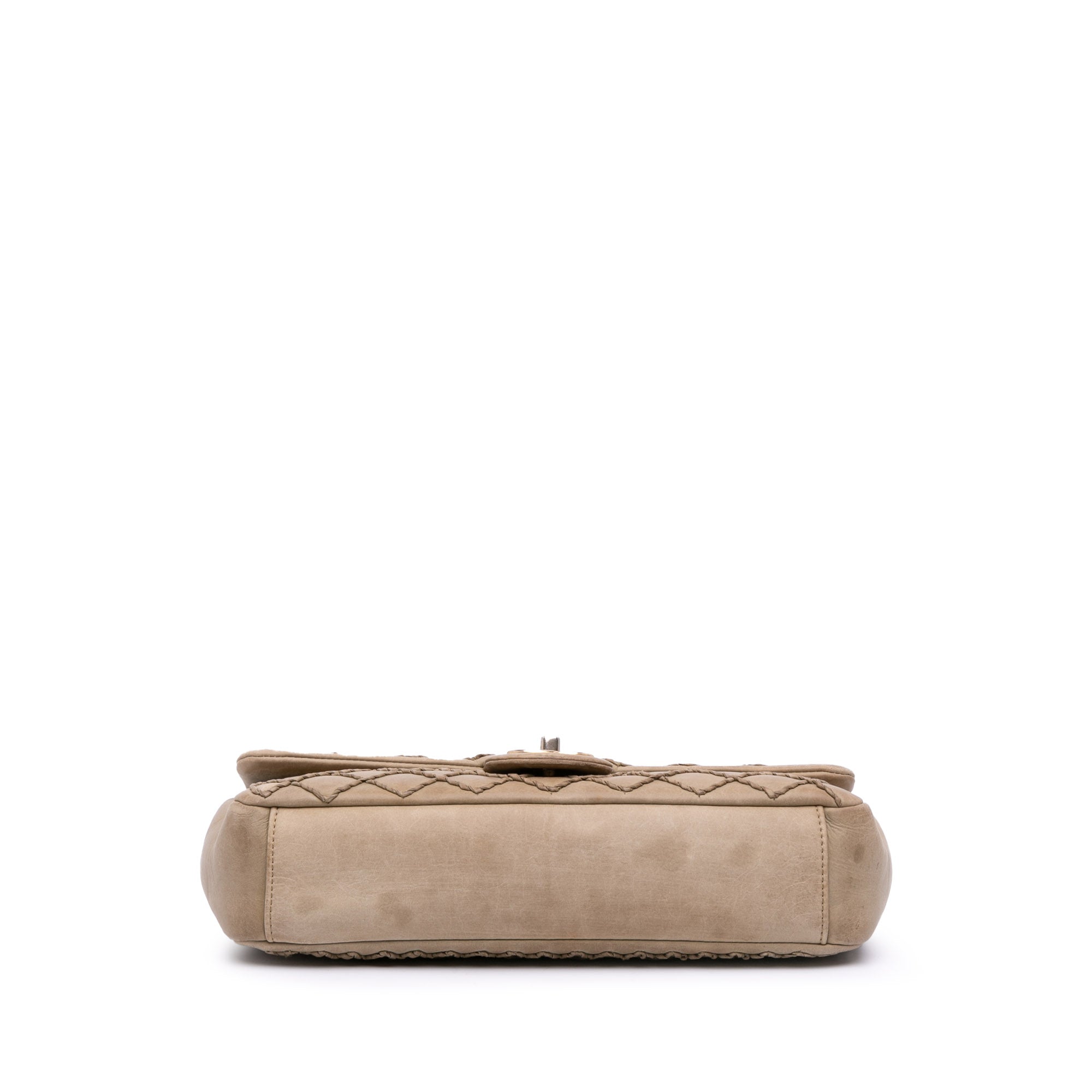 Calfskin Stitched Motif Flap