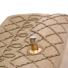 Calfskin Stitched Motif Flap