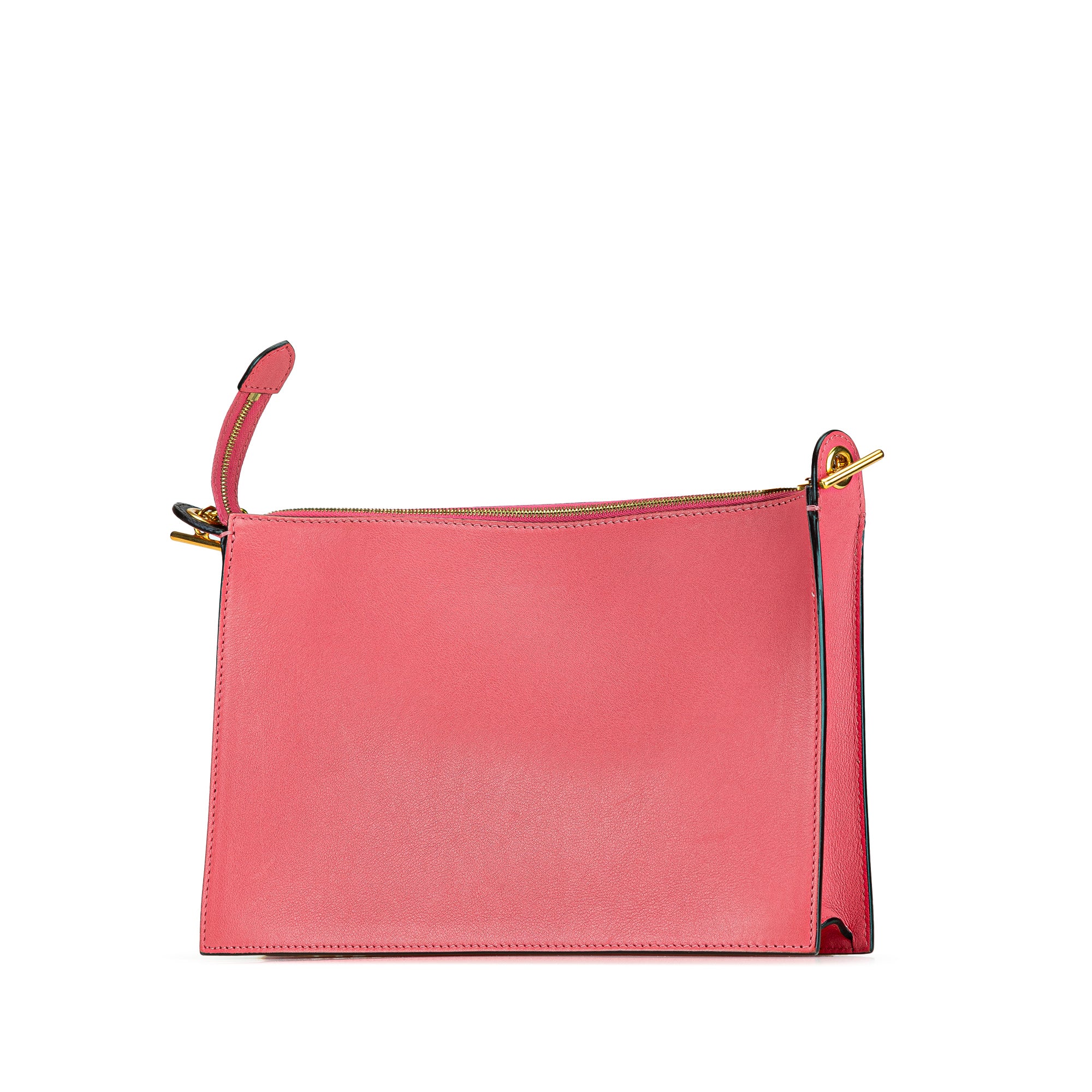 Tricolor Leather Pocket Envelope Zip Crossbody