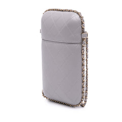 CC Quilted Lambskin Chain Around Phone Holder