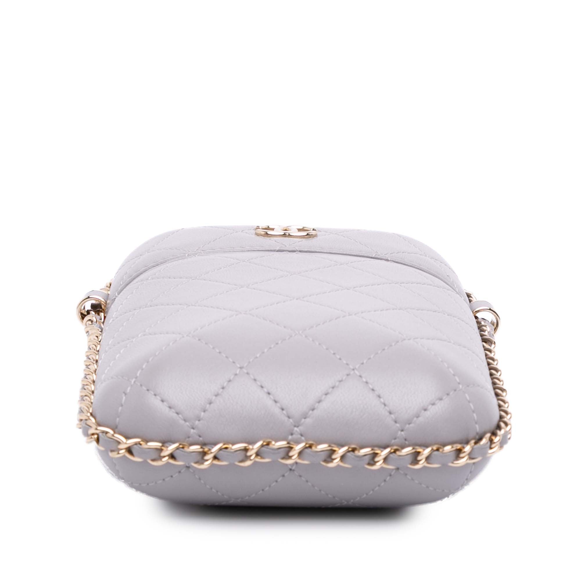 CC Quilted Lambskin Chain Around Phone Holder