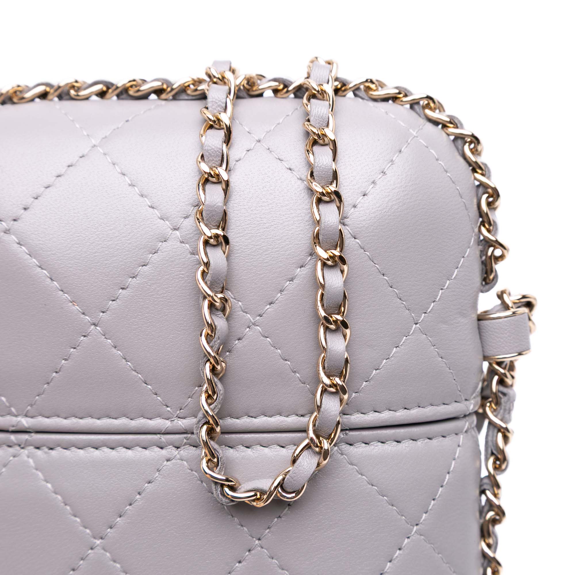 CC Quilted Lambskin Chain Around Phone Holder