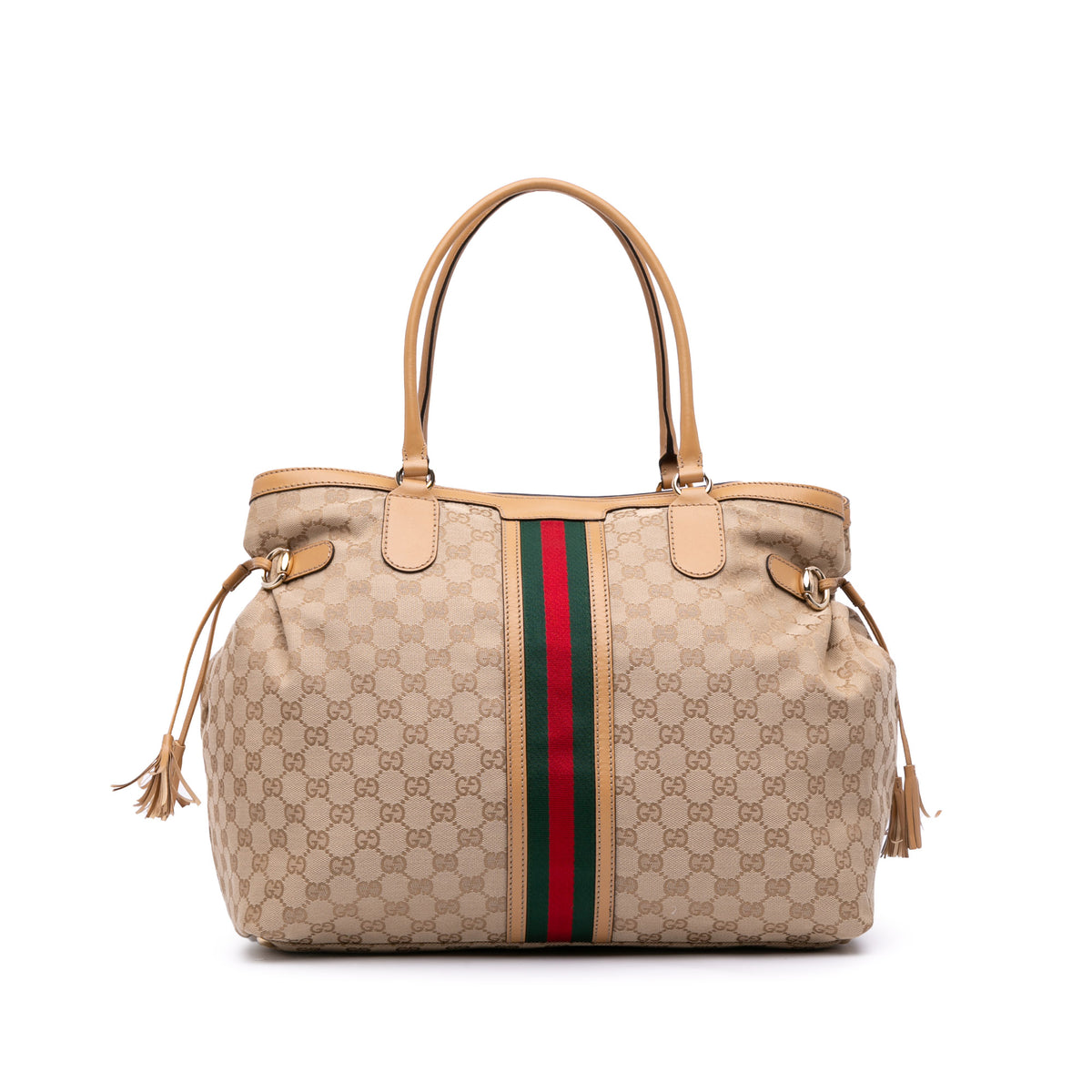 GG Canvas Web Tassel Tote
