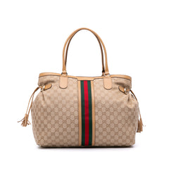 GG Canvas Web Tassel Tote