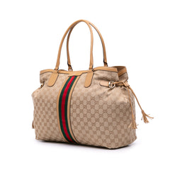 GG Canvas Web Tassel Tote