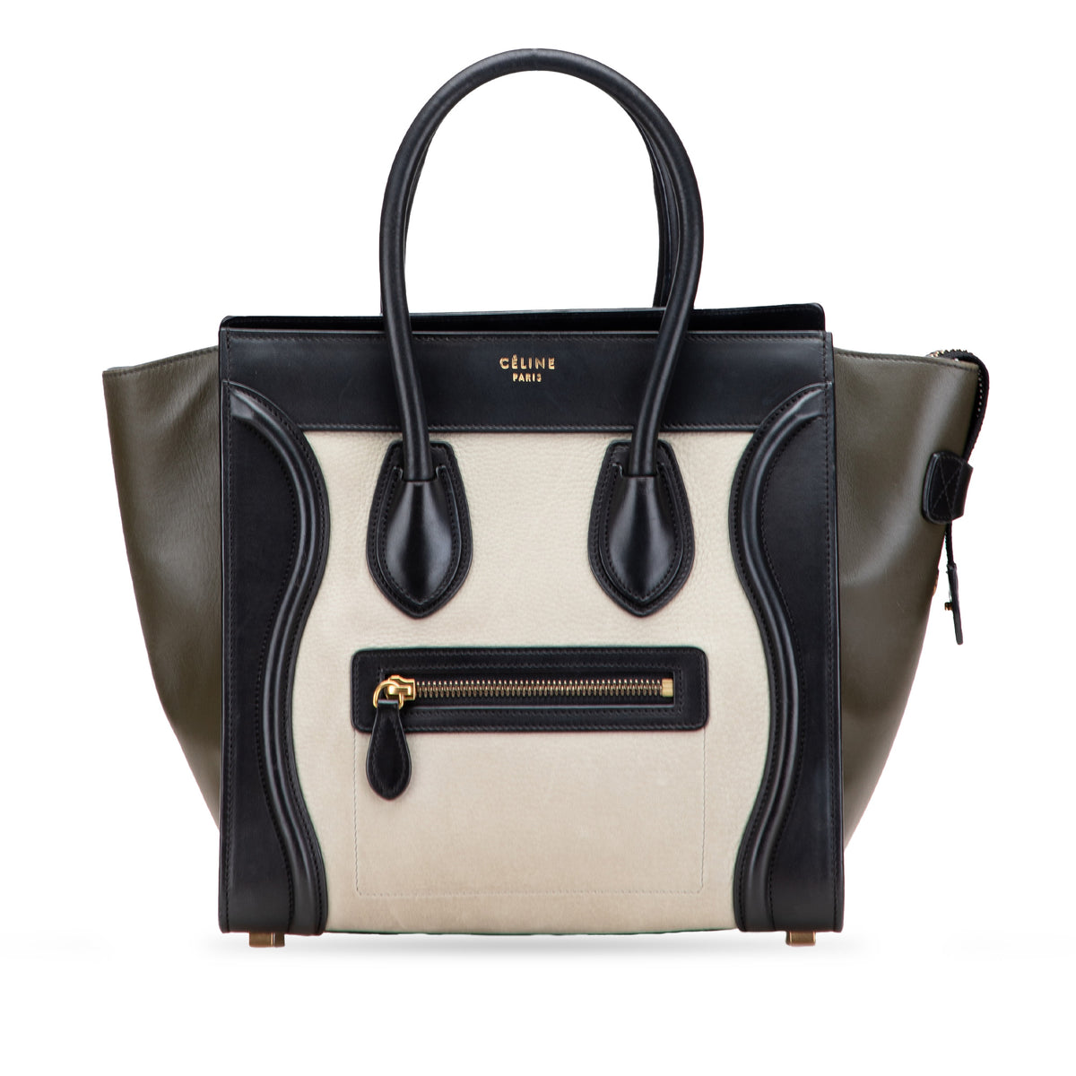 Micro Tricolor Leather Luggage Tote