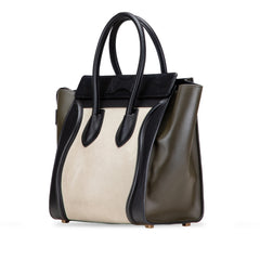 Micro Tricolor Leather Luggage Tote