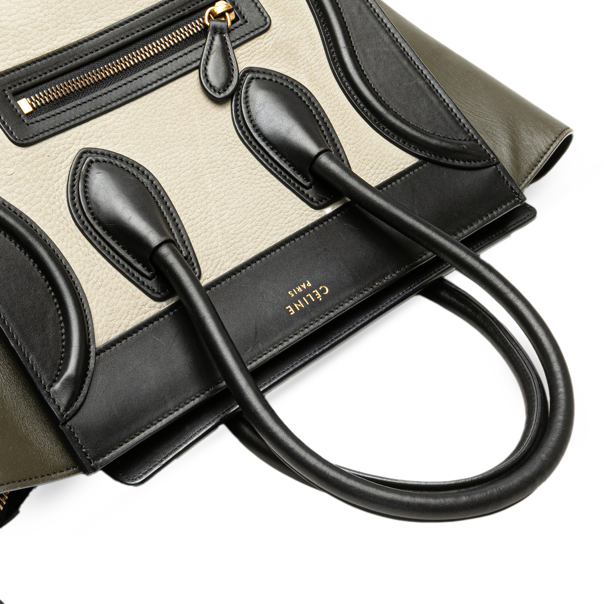 Micro Tricolor Leather Luggage Tote